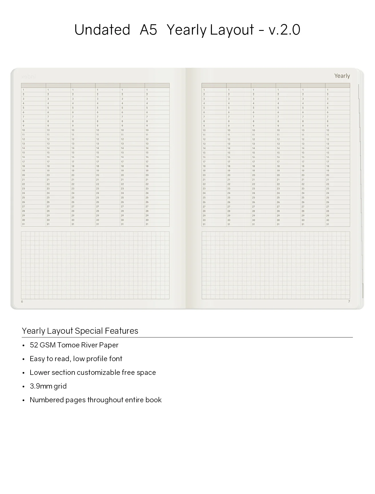 A5 Undated Weekly Planner v.2 | Core | Stacked Weekends - Image 3