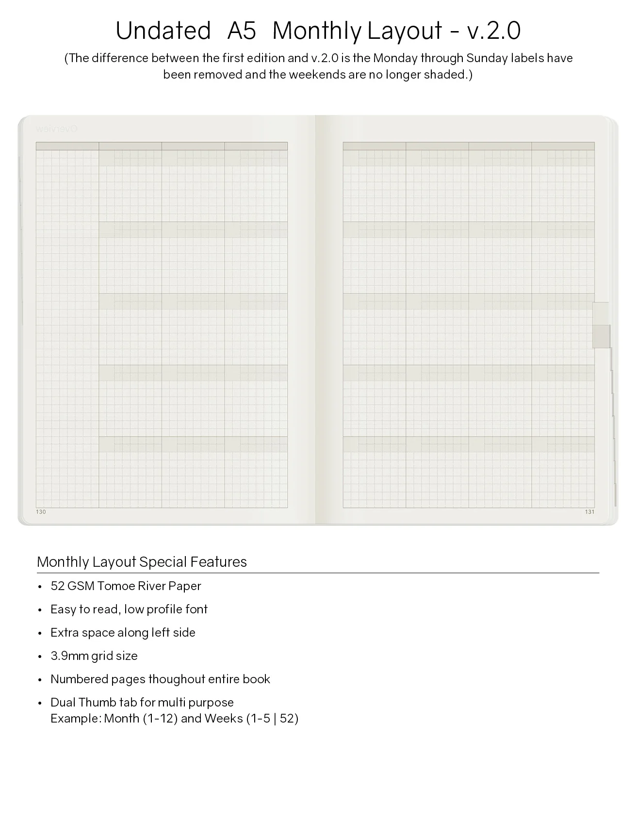A5 Undated Weekly Planner v.2 | Core | Stacked Weekends - Image 7