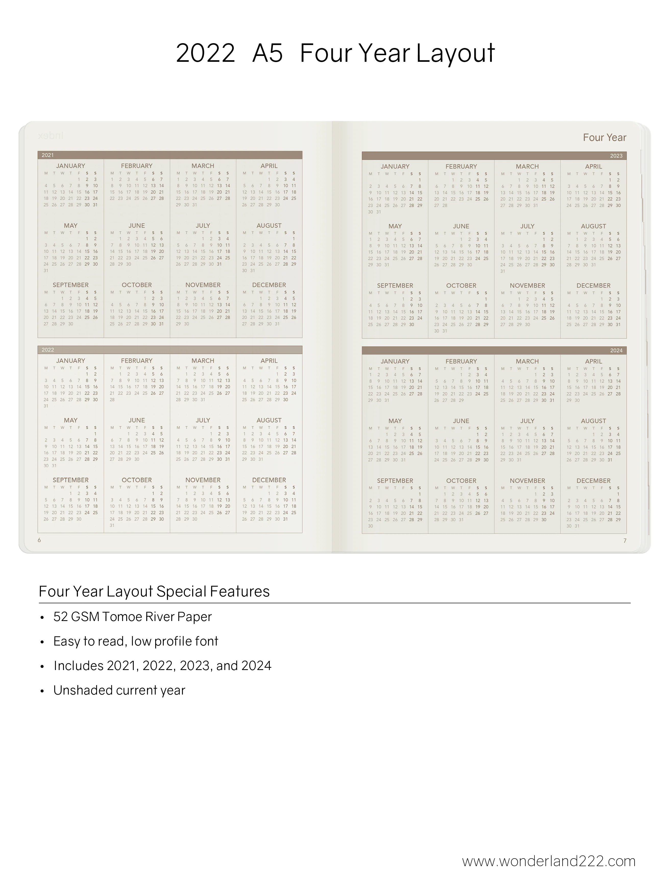 2022 A5 Weekly Planner | Core | Stacked Weekends - Image 3