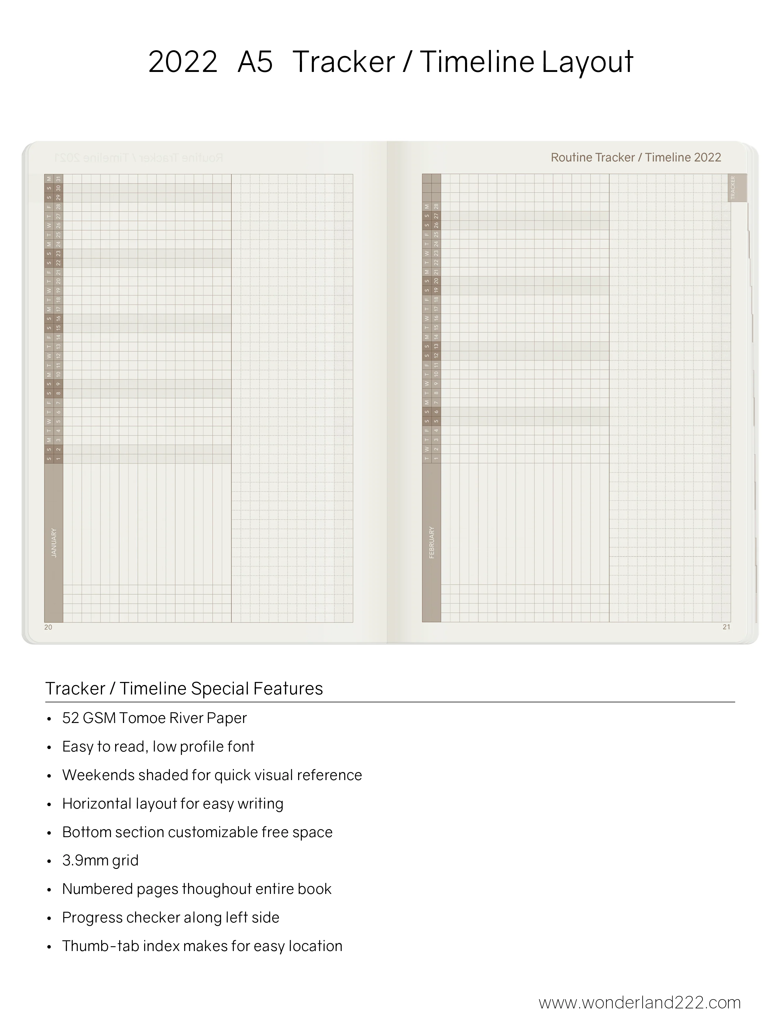 2022 A5 Weekly Planner | Core | Stacked Weekends - Image 6