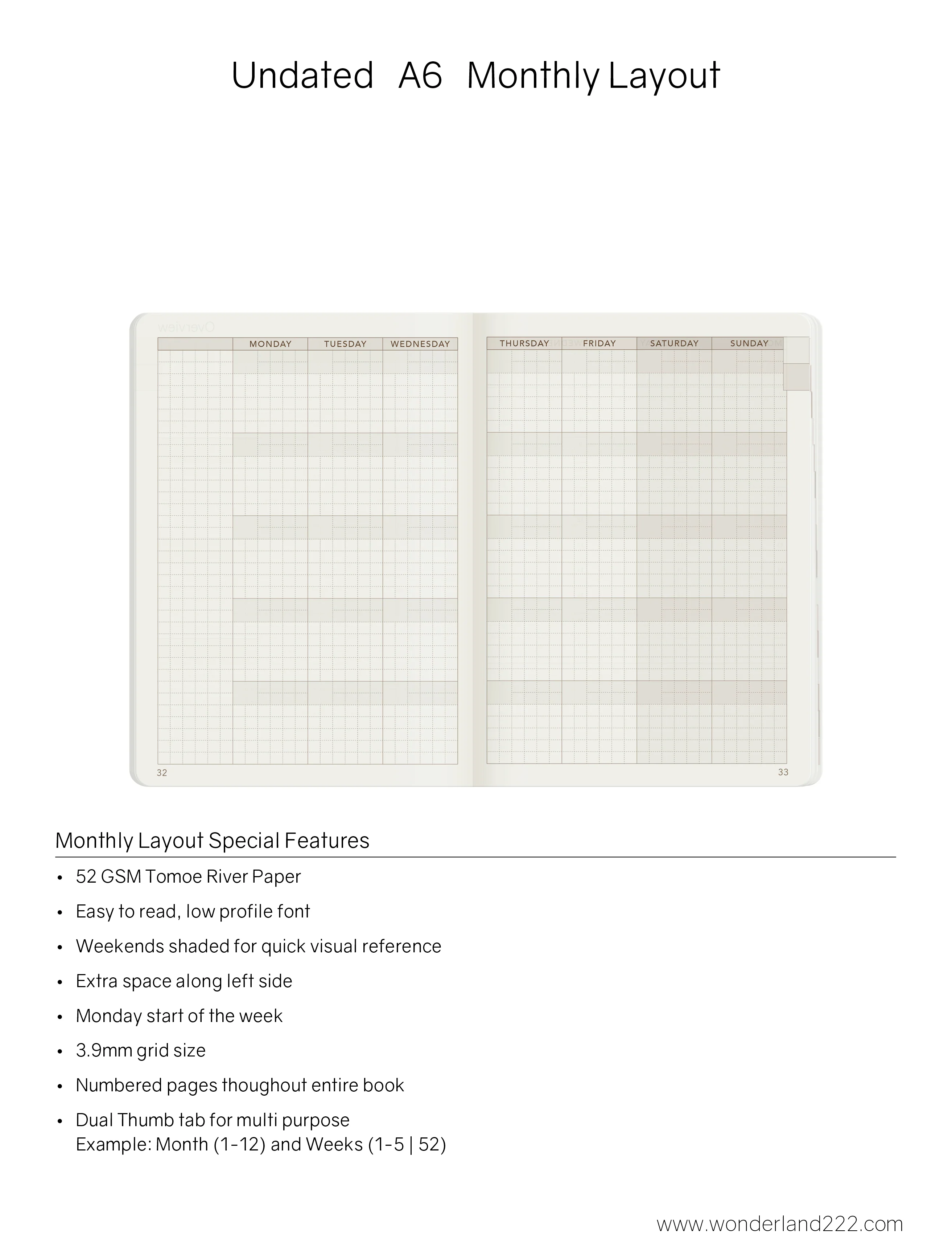 A6 Undated Weekly Planner v.1 | Core | Stacked Weekends - Image 6