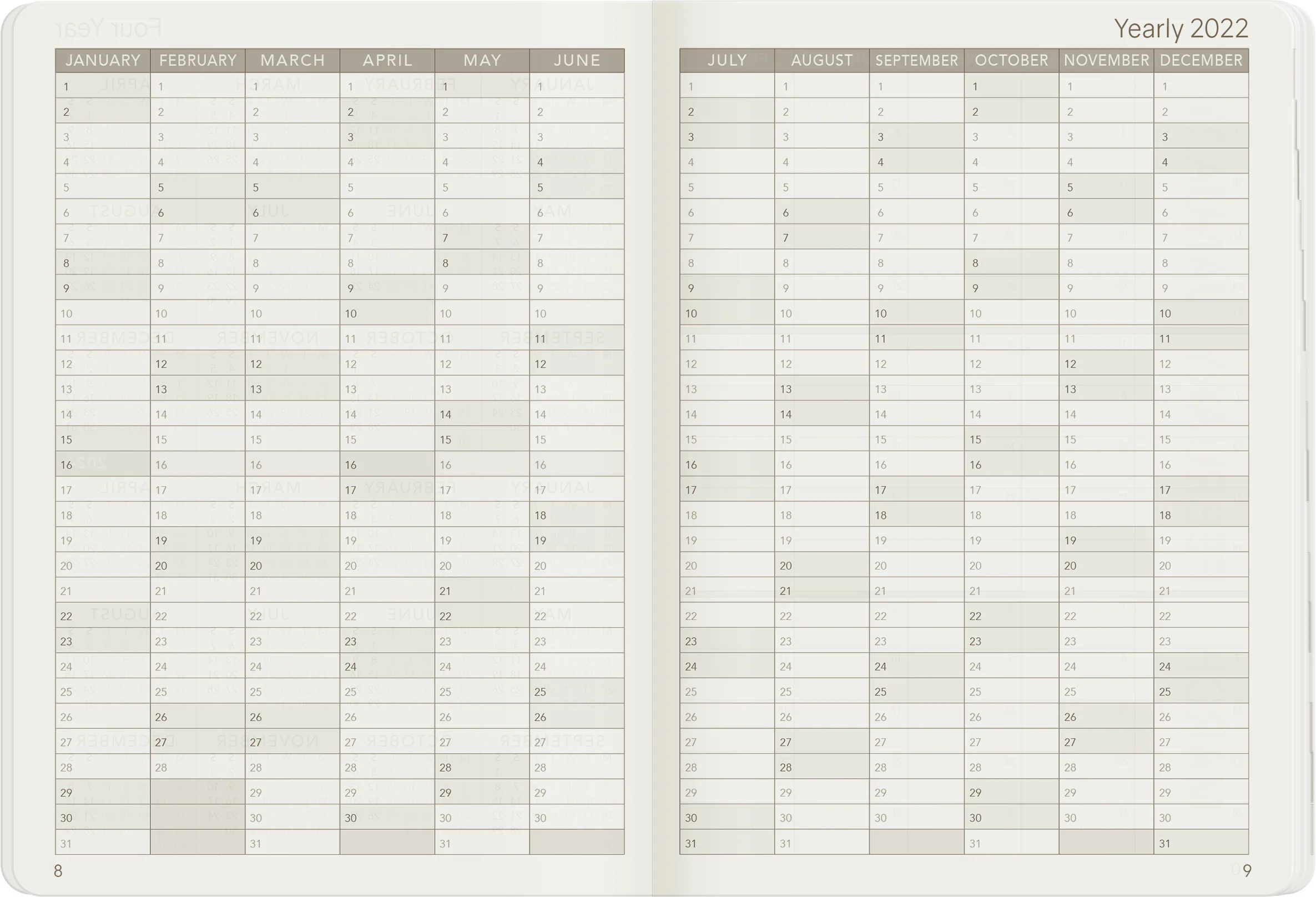 2022 A6 Weekly Planner | Core | Stacked Weekends - Image 19