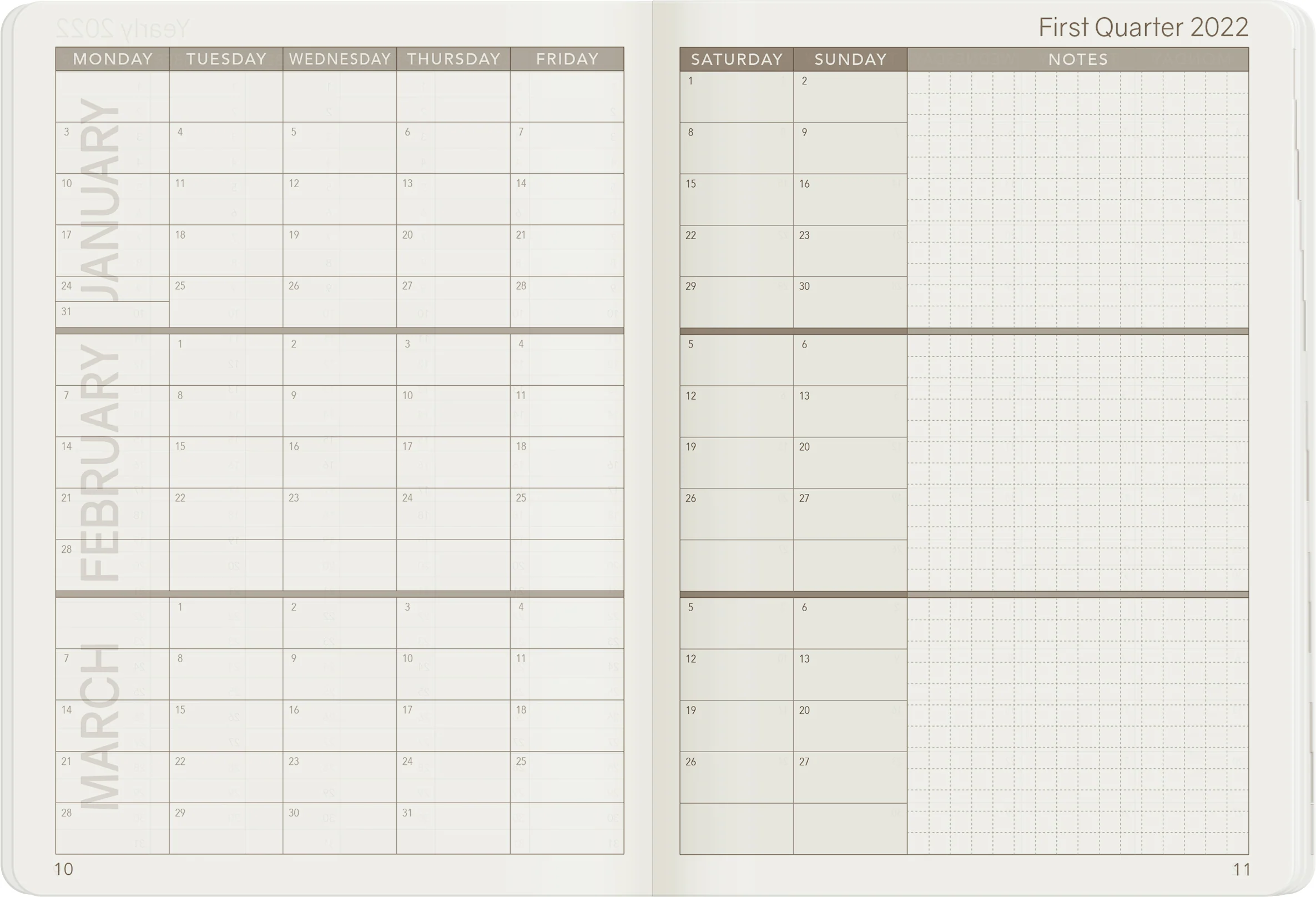 2022 A6 Weekly Planner | Core | Stacked Weekends - Image 20