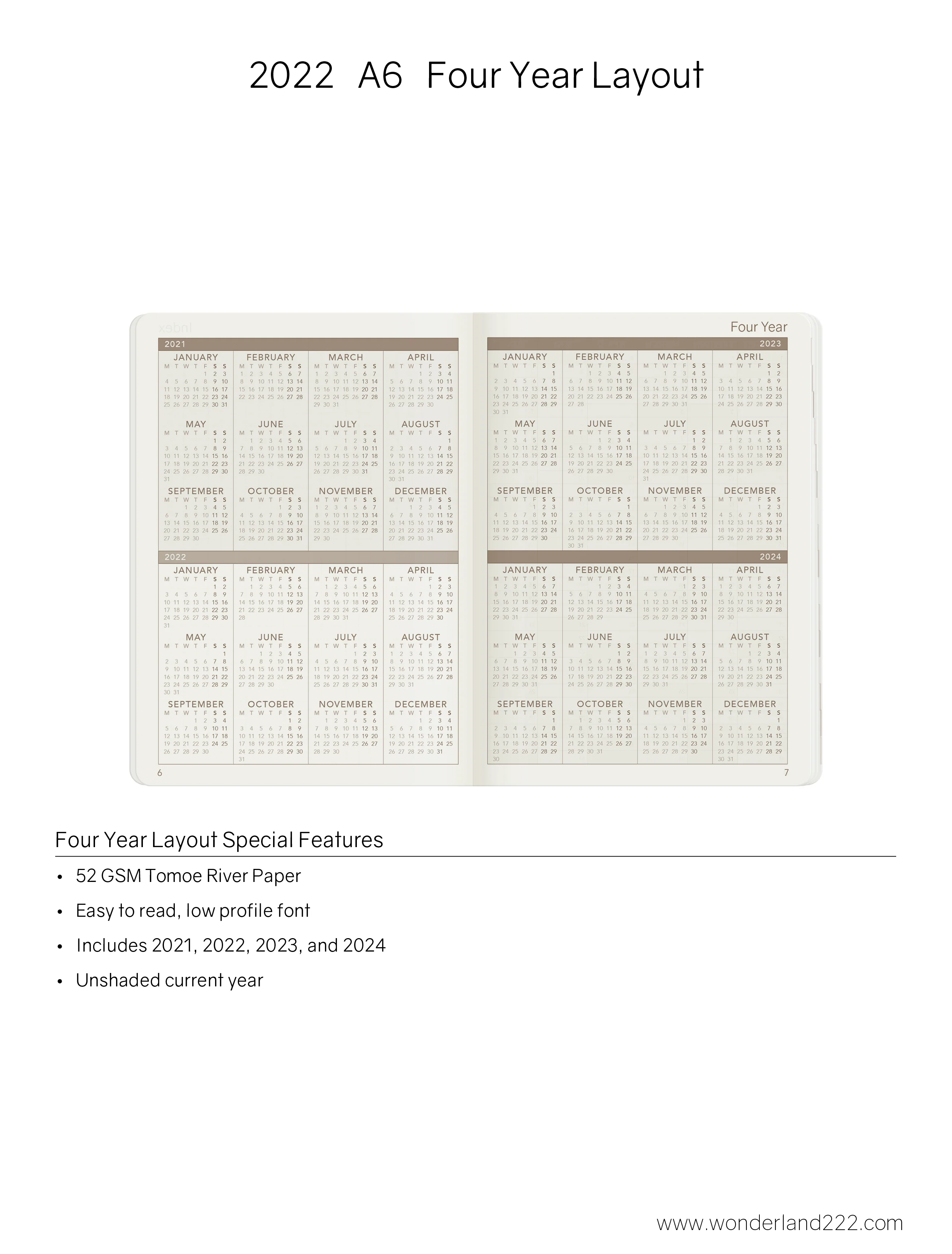 2022 A6 Weekly Planner | Core | Stacked Weekends - Image 3