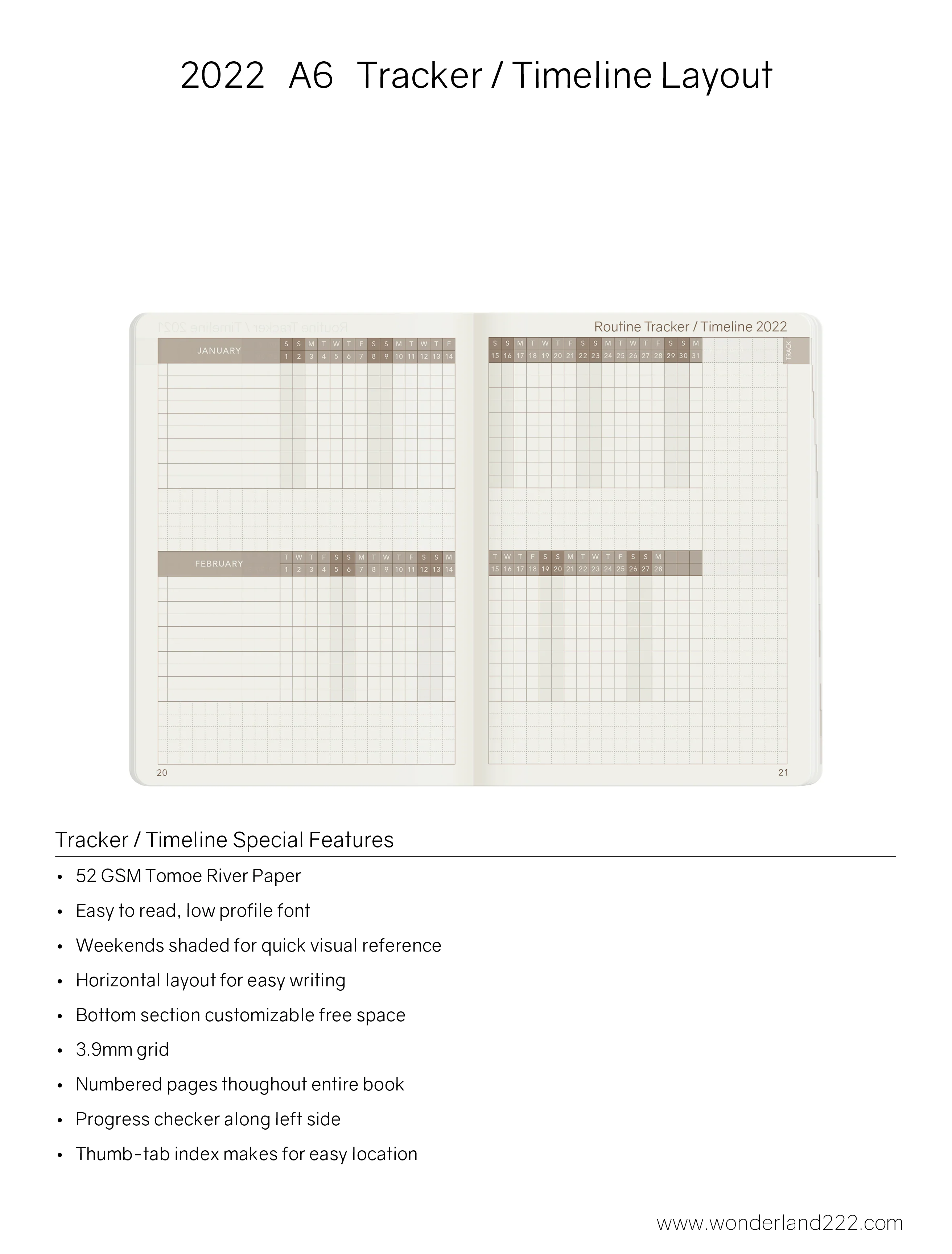 2022 A6 Weekly Planner | Core | Stacked Weekends - Image 6