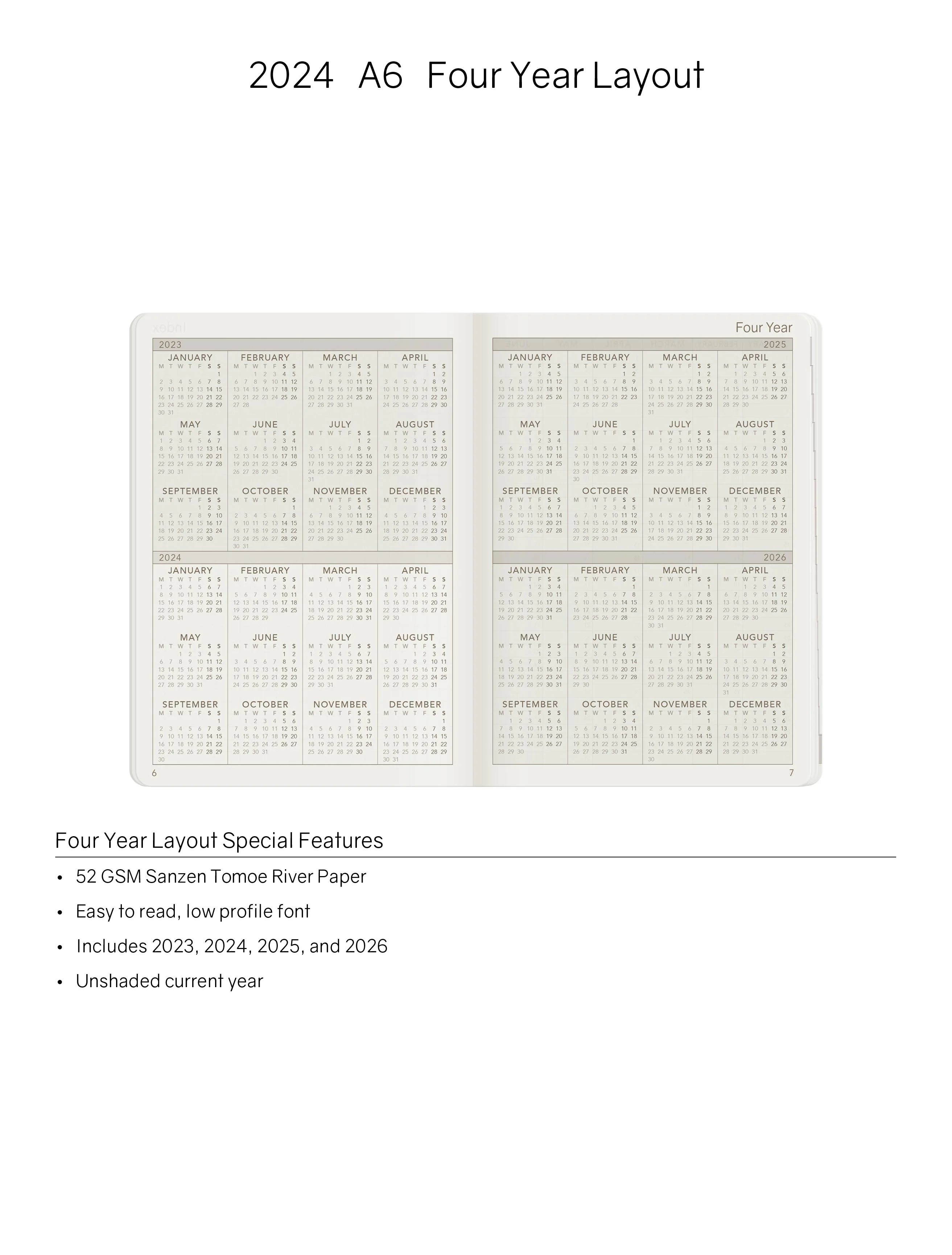 2024 A6 Weekly Planner | Core | Stacked Weekends - Image 3