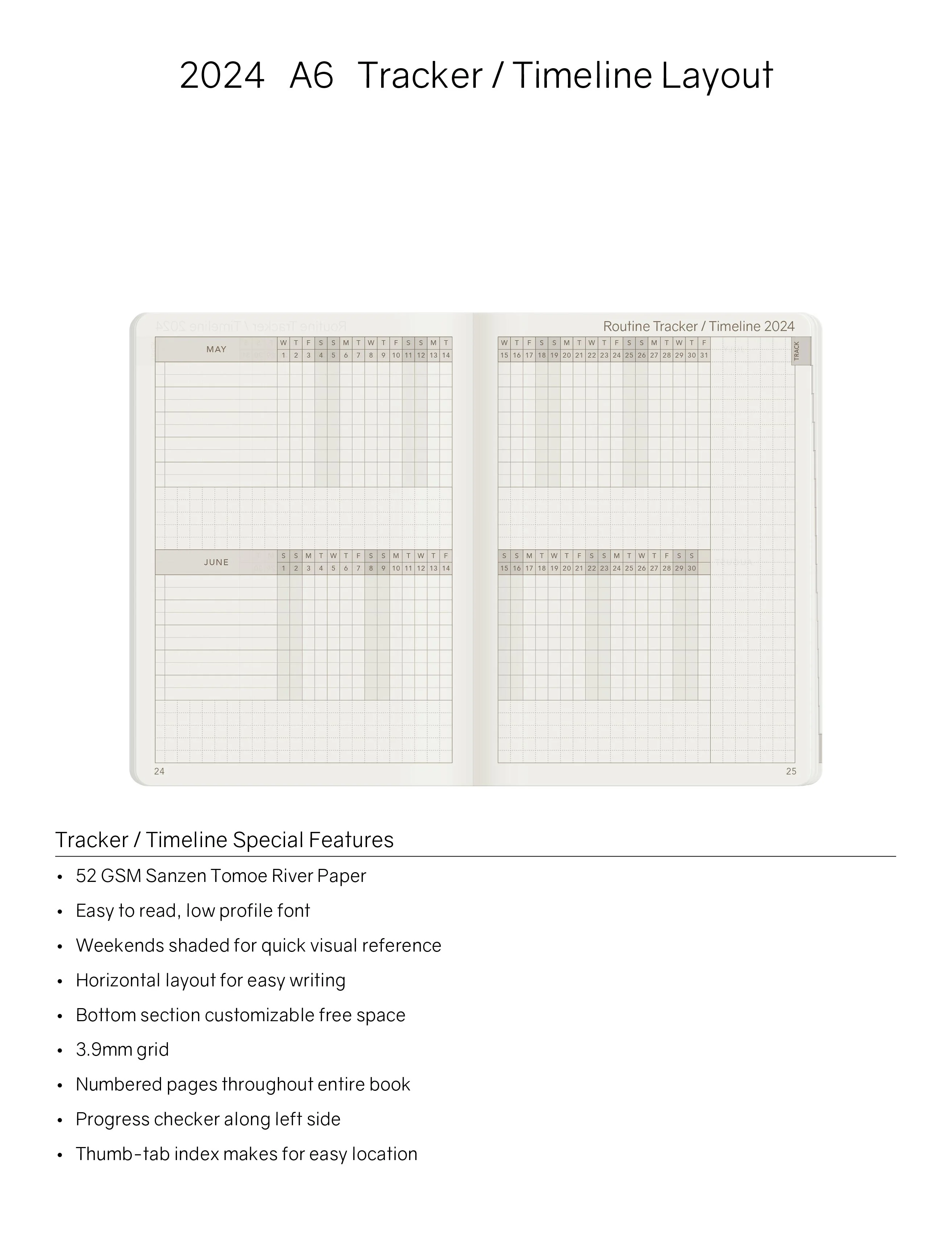 2024 A6 Weekly Planner | Core | Stacked Weekends - Image 6