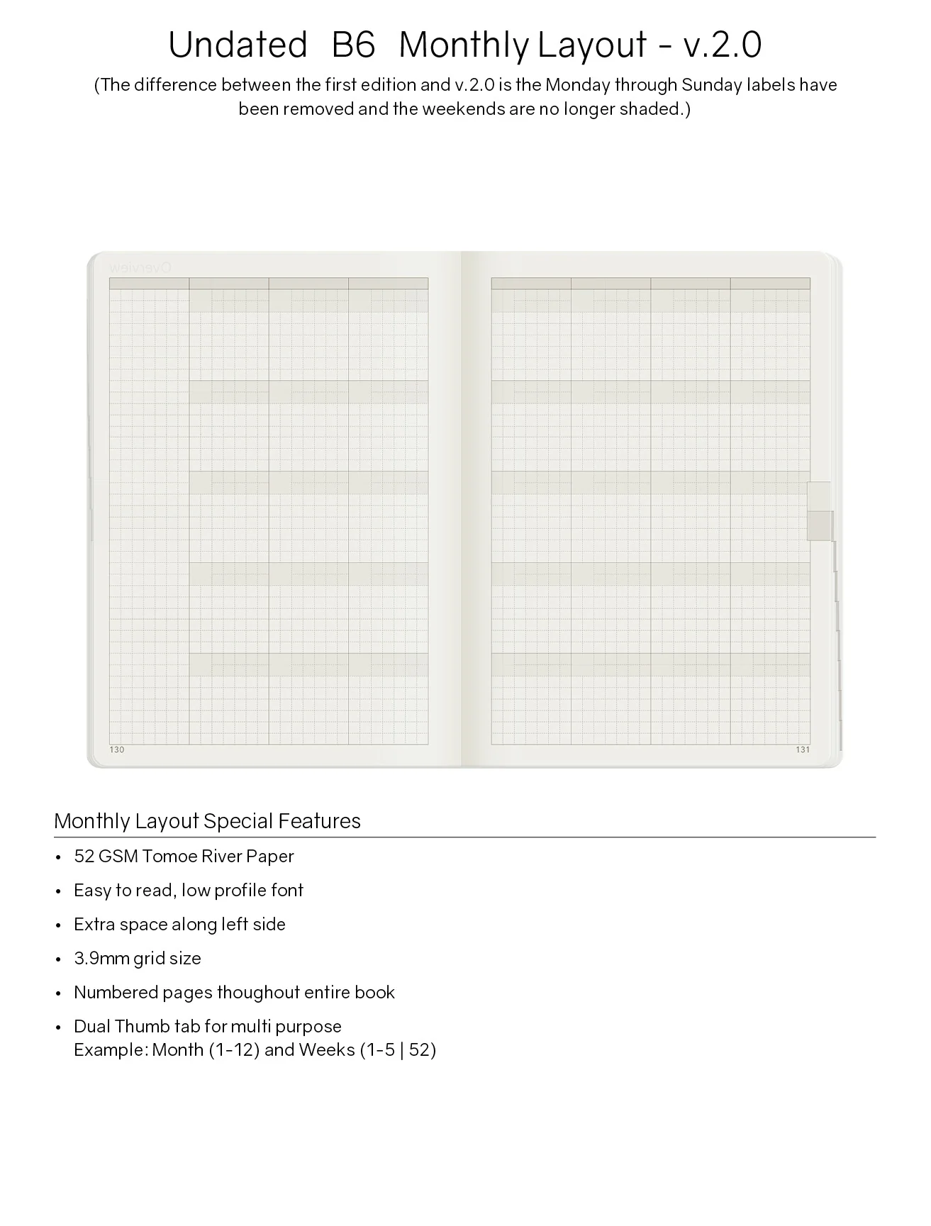 B6 Undated Weekly Planner v.2 | Core | Stacked Weekends - Image 7