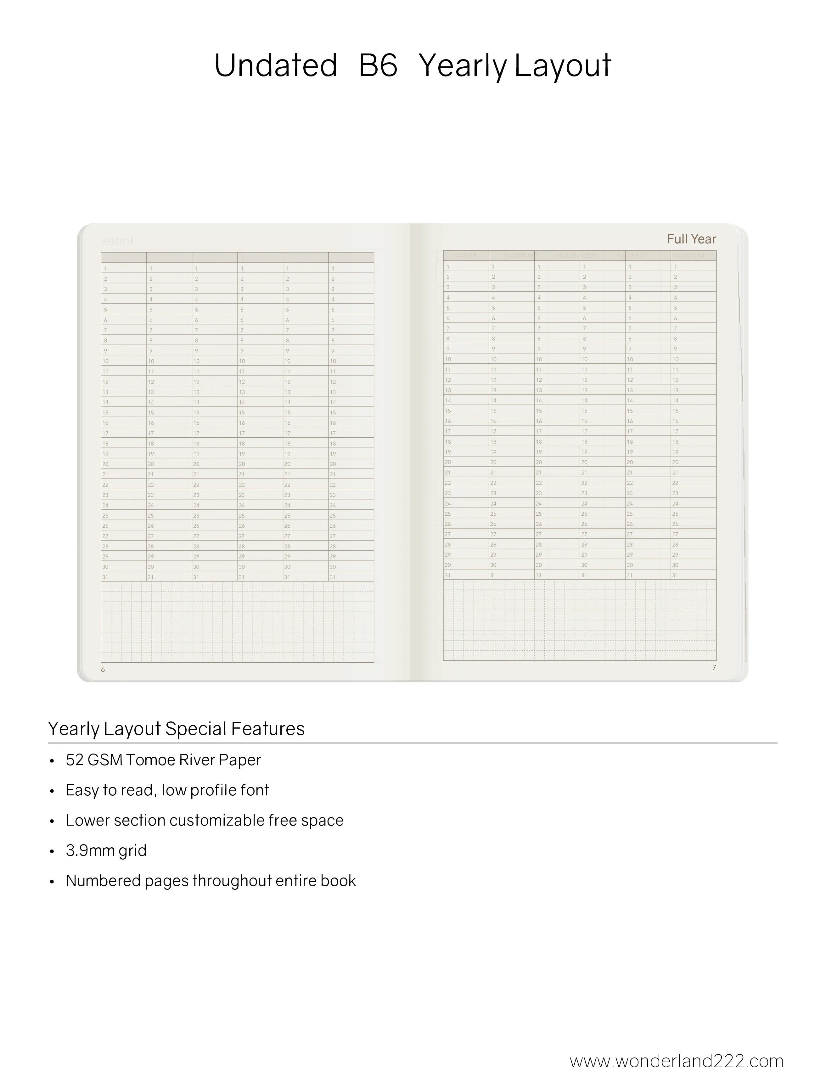 B6 Undated Weekly Planner v.1 | Core | Stacked Weekends - Image 3