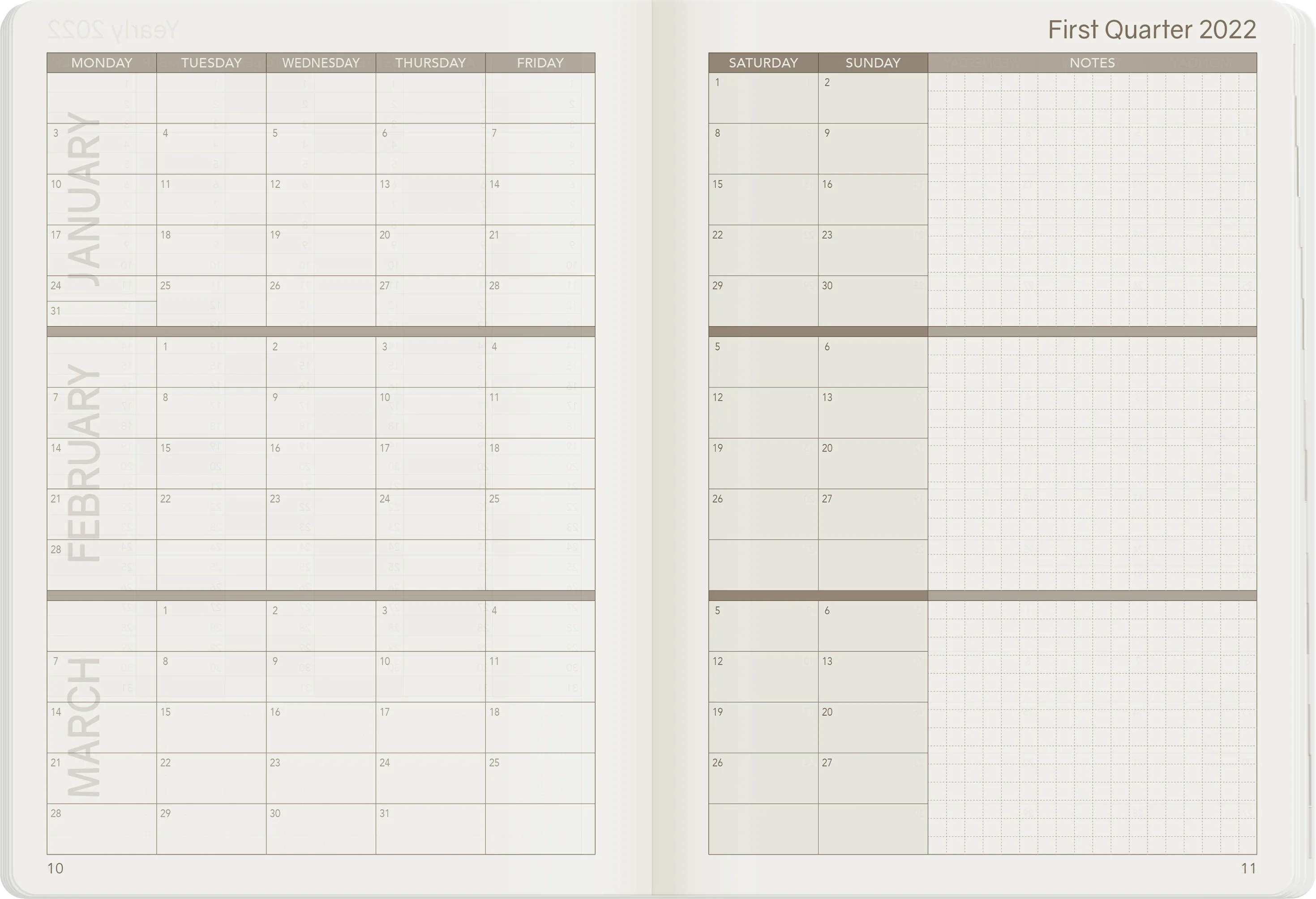 2022 B6 Weekly Planner | Core | Stacked Weekends - Image 16
