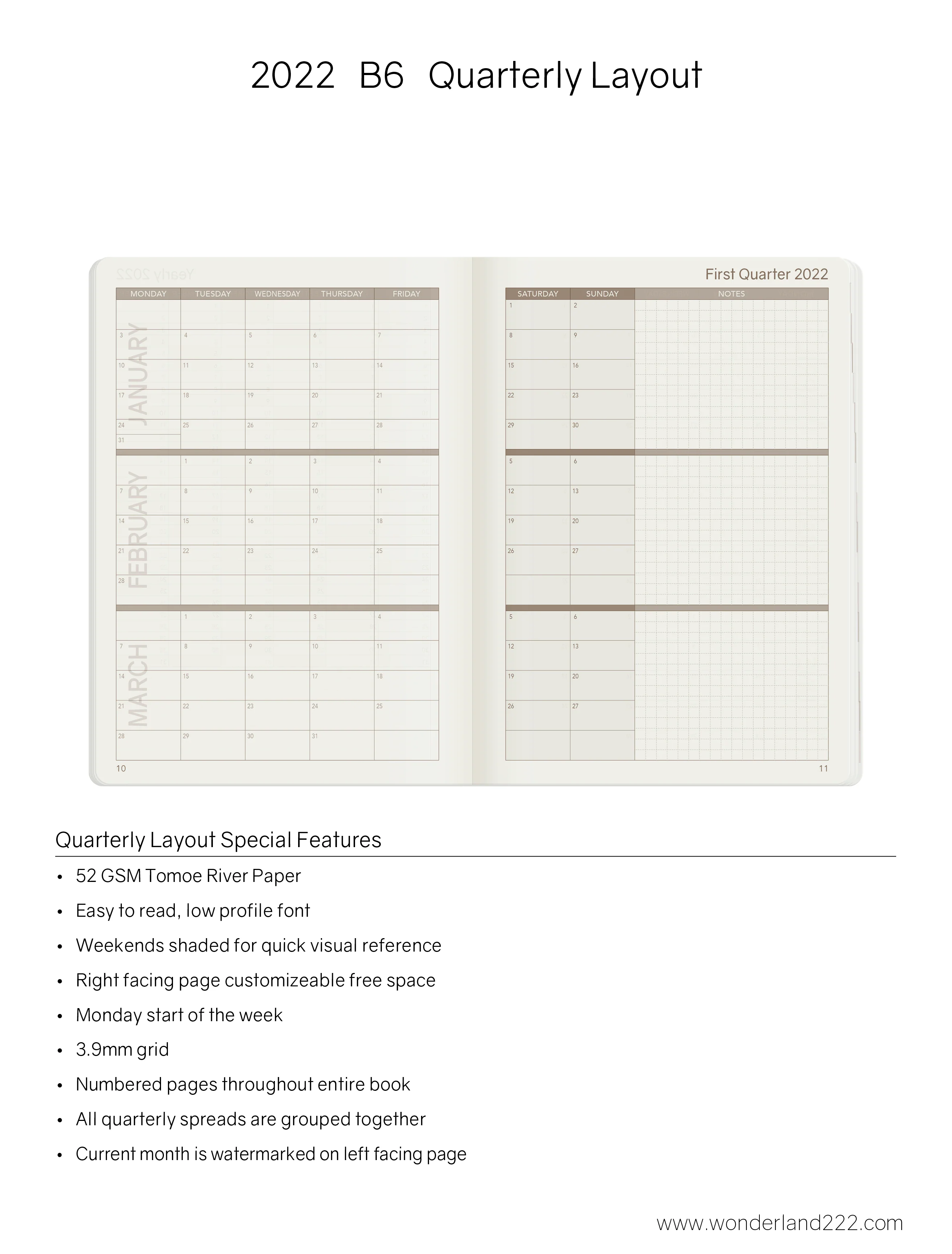 2022 B6 Weekly Planner | Core | Stacked Weekends - Image 5