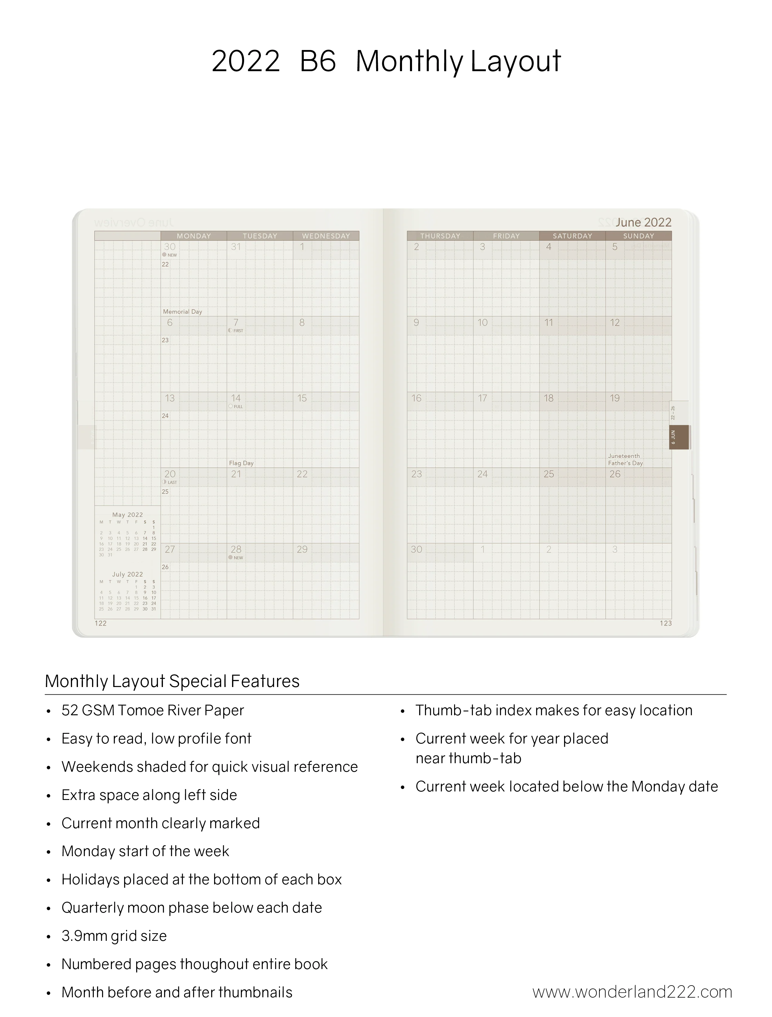 2022 B6 Weekly Planner | Core | Stacked Weekends - Image 7