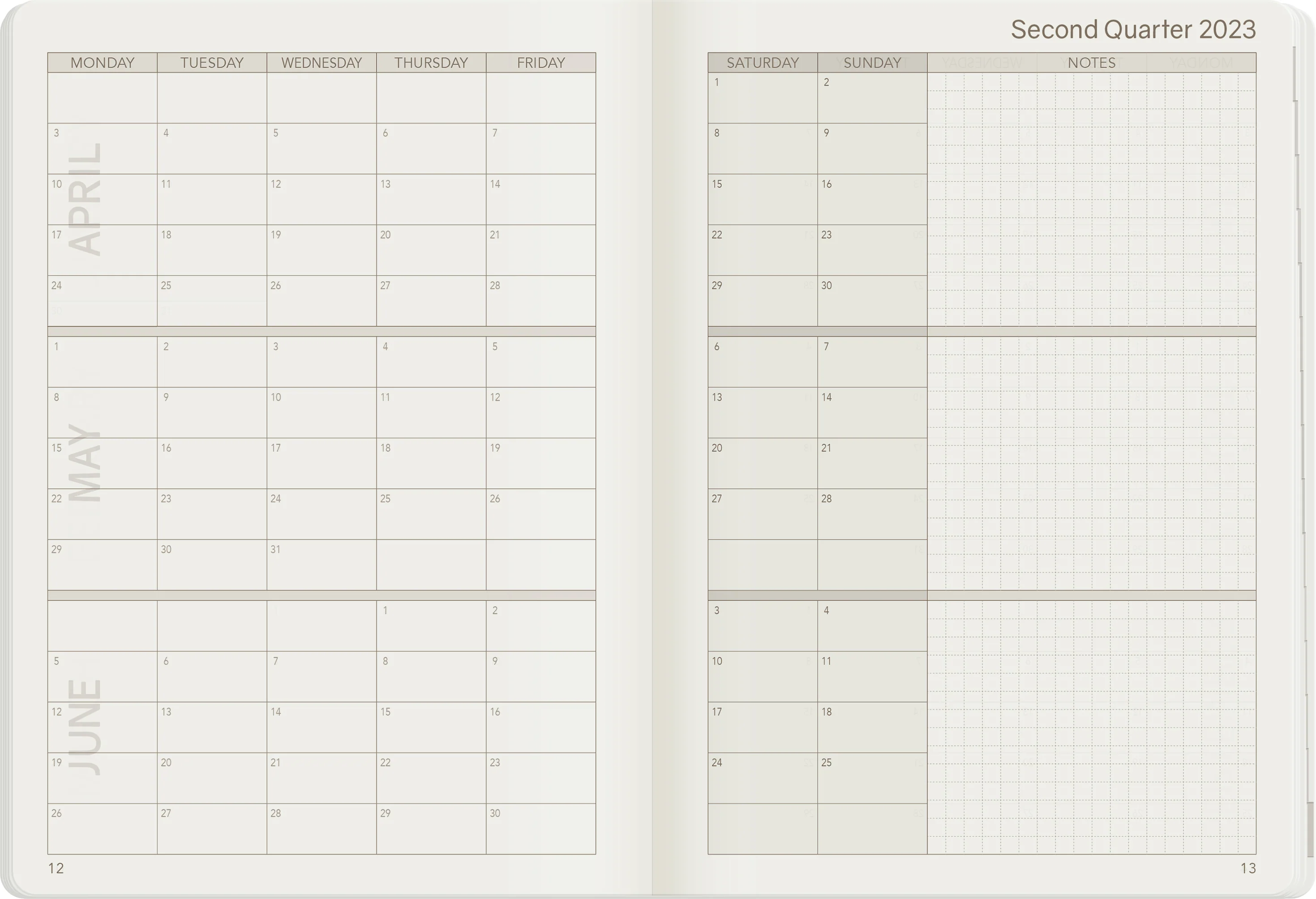 2023 B6 Weekly Planner | 52gsm Tomoe River Paper | Core | Stacked Weekends - Image 18