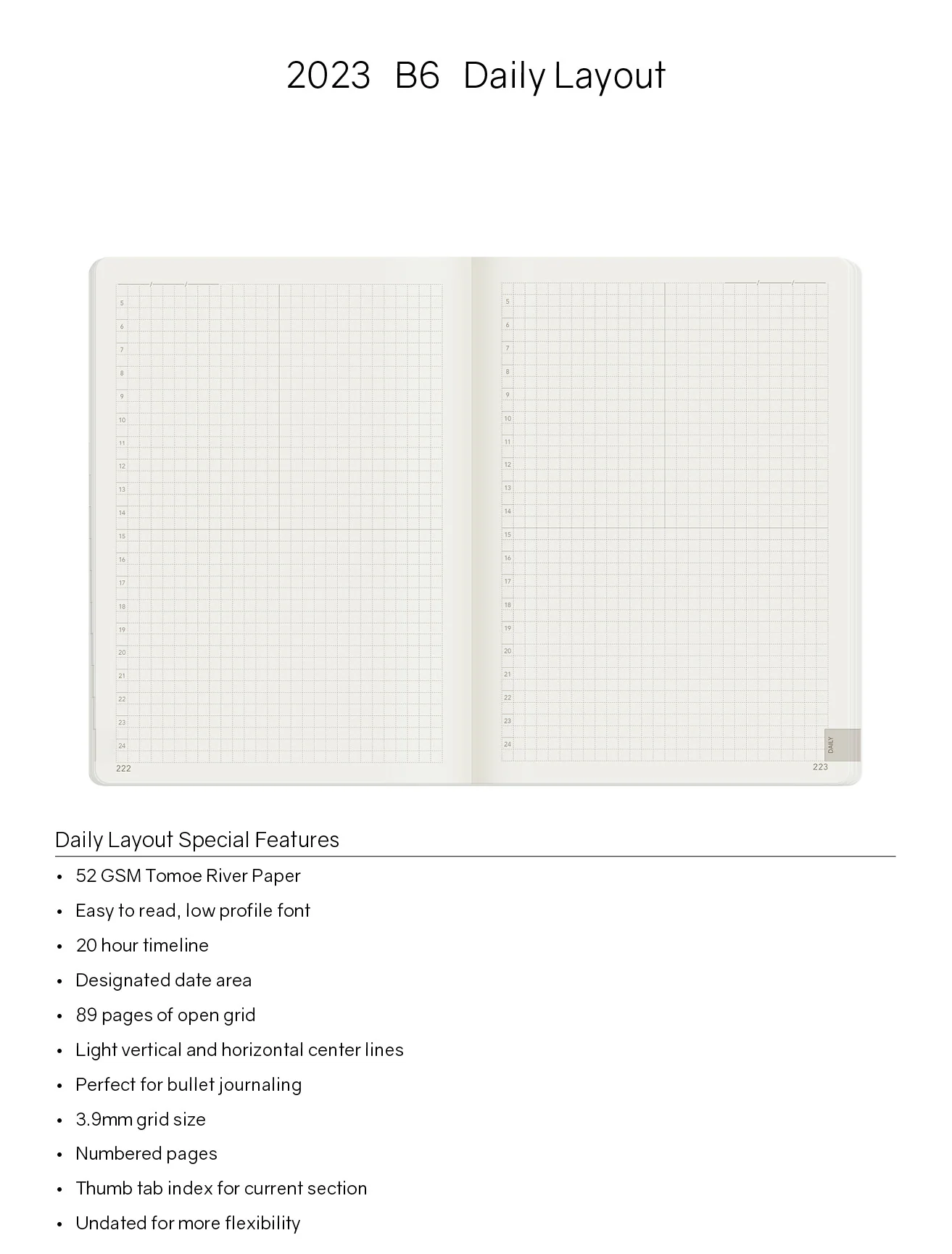 2023 B6 Weekly Planner | 52gsm Tomoe River Paper | Core | Stacked Weekends - Image 9