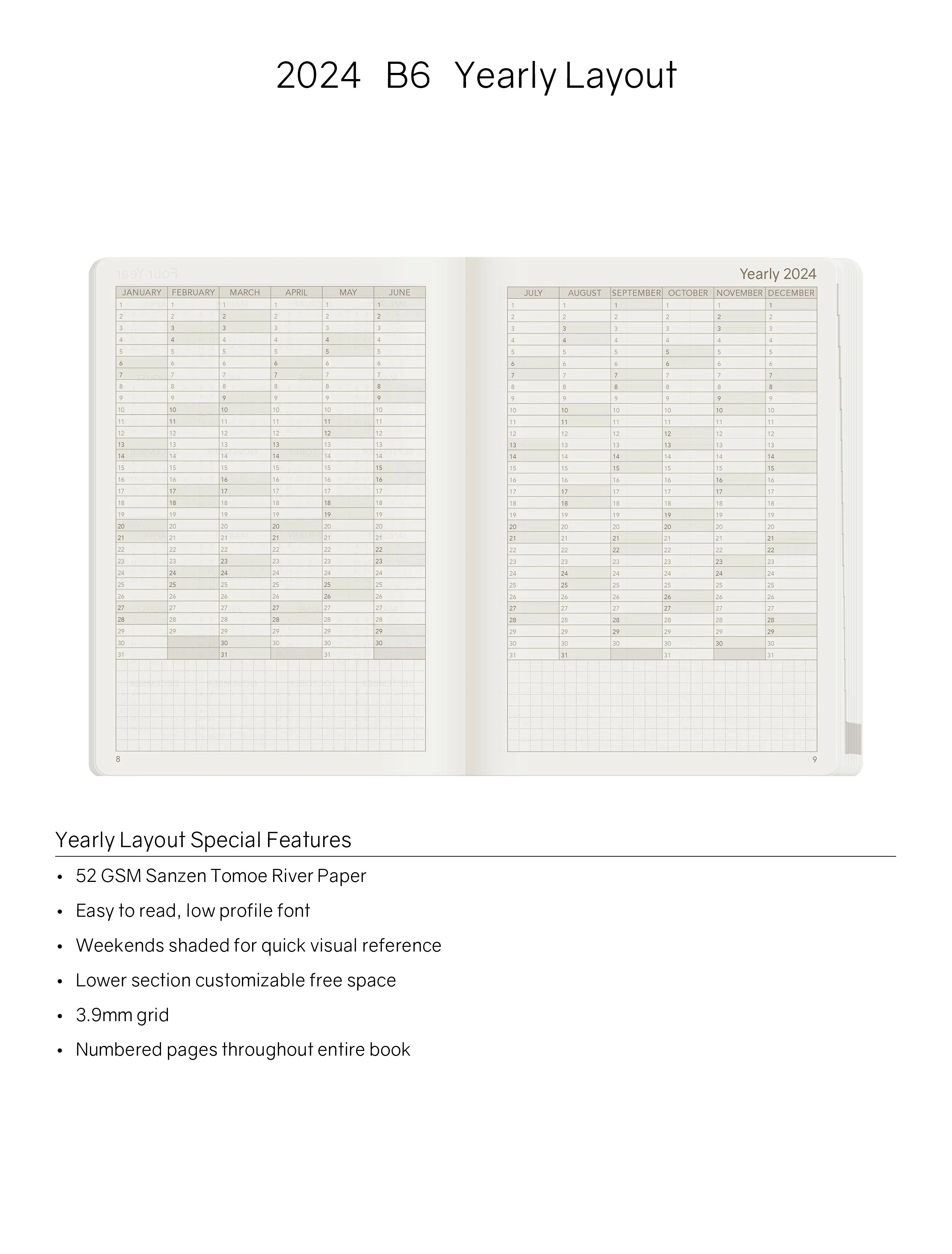 2024 B6 Weekly Planner | All-in-One | Stacked Weekends - Image 4
