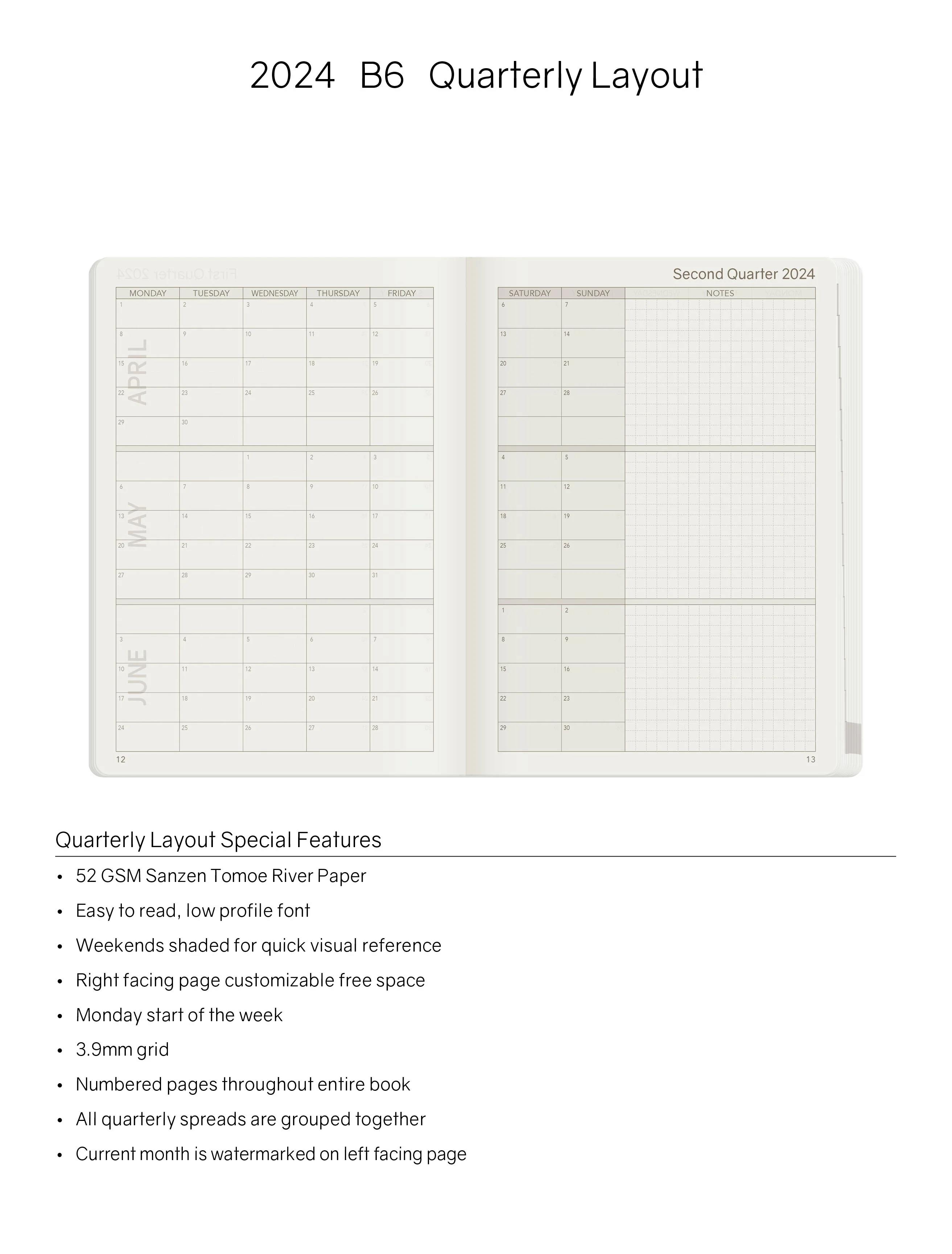 2024 B6 Weekly Planner | All-in-One | Stacked Weekends - Image 5