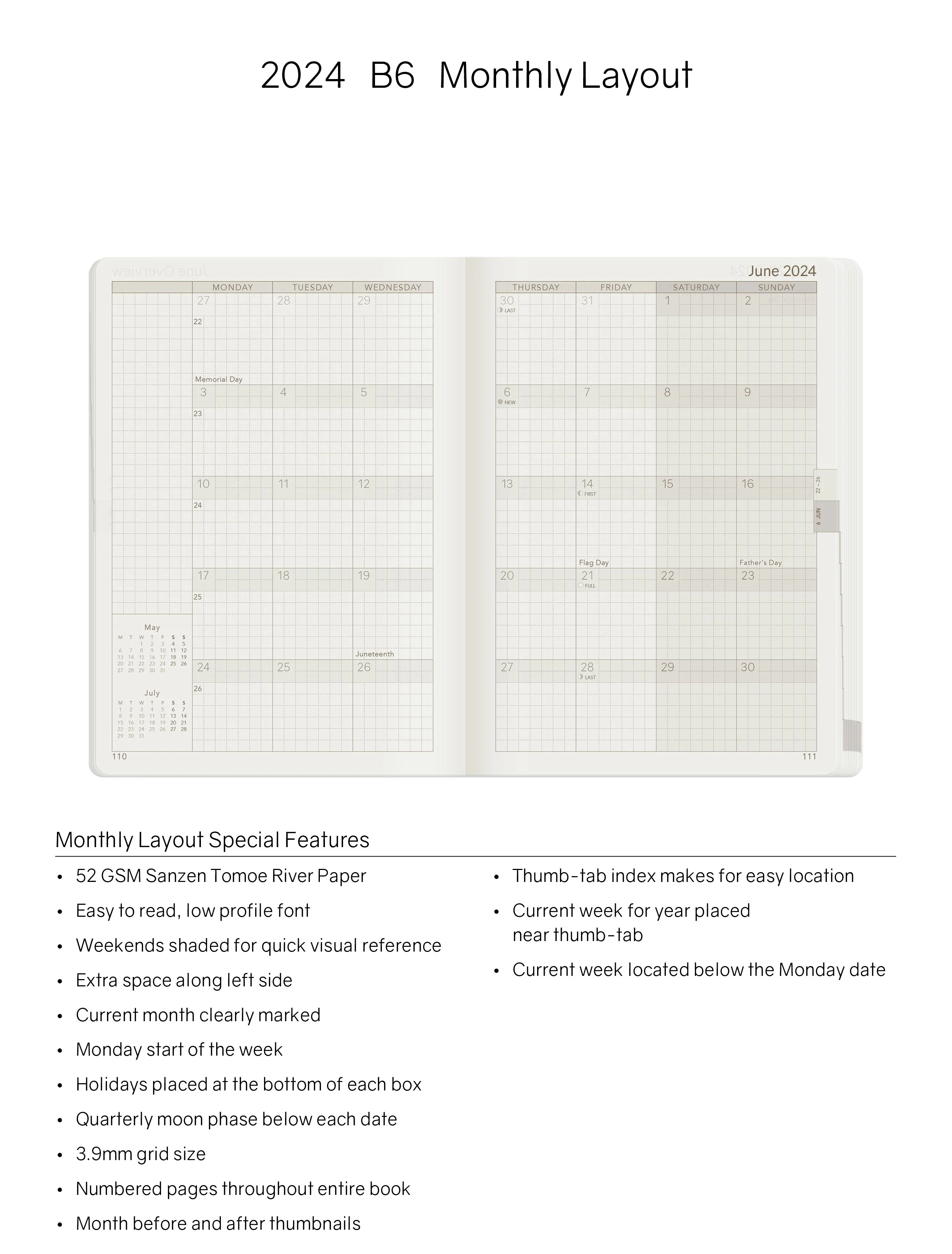 2024 B6 Weekly Planner | All-in-One | Stacked Weekends - Image 8