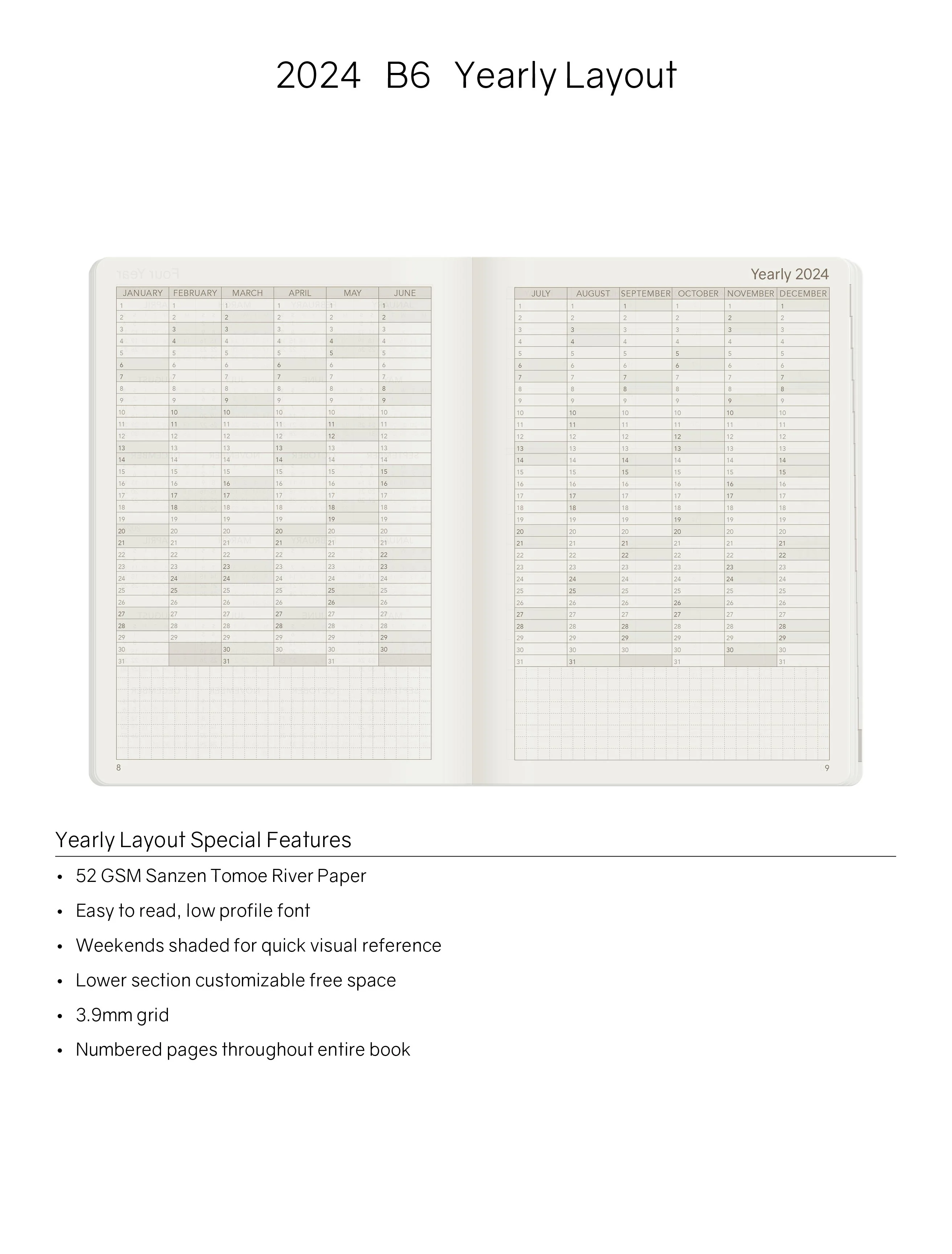 2024 B6 Weekly Planner | Core | Stacked Weekends - Image 4