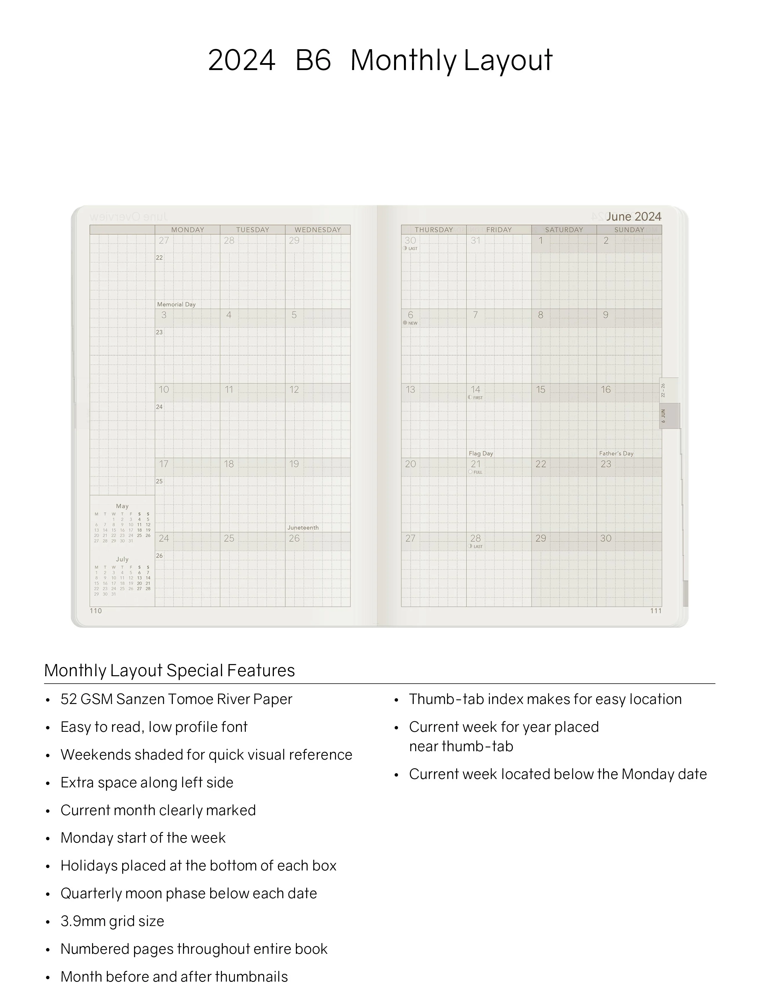 2024 B6 Weekly Planner | Core | Stacked Weekends - Image 8