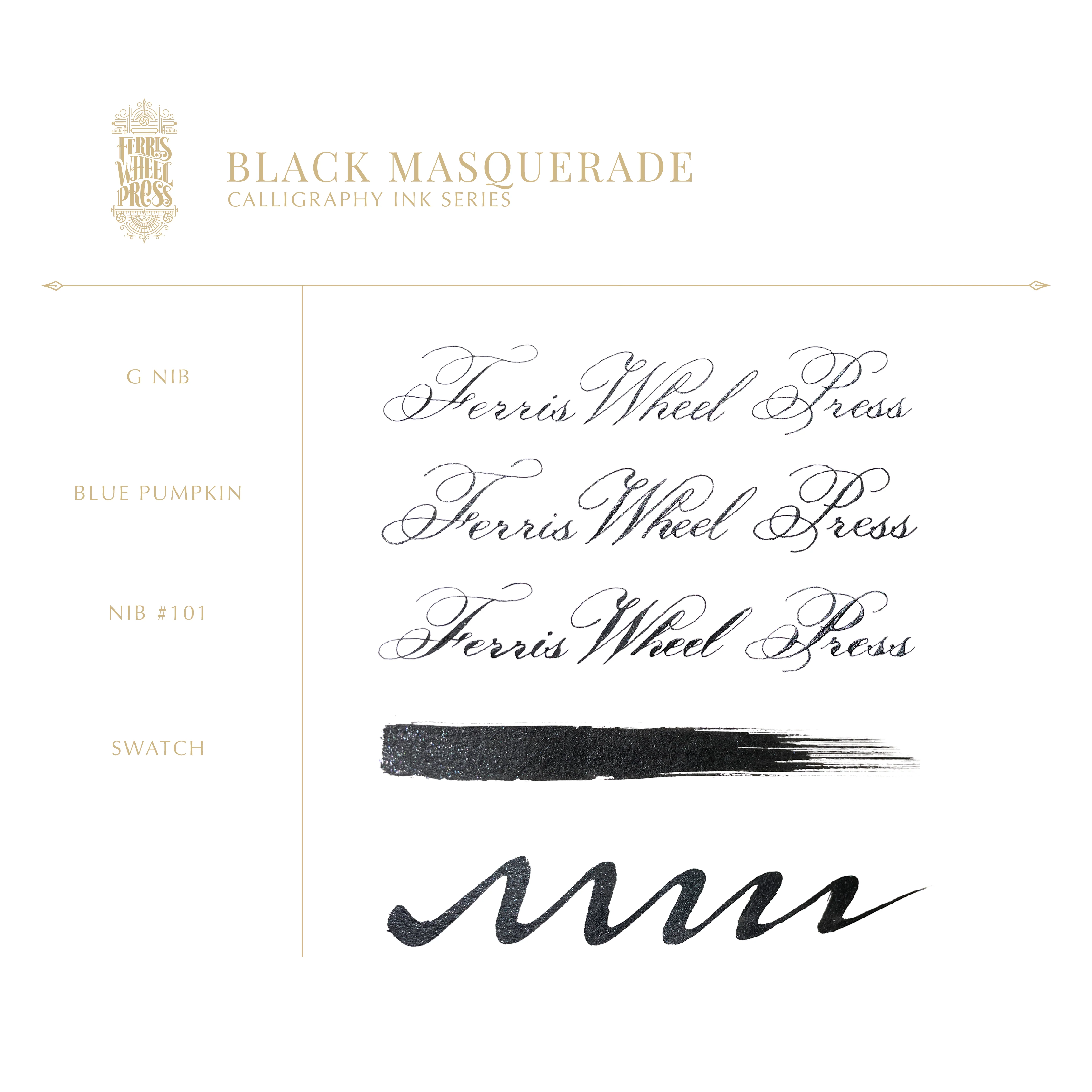Ferris Wheel Press | Calligraphy Ink | Black Masquerade - Image 3