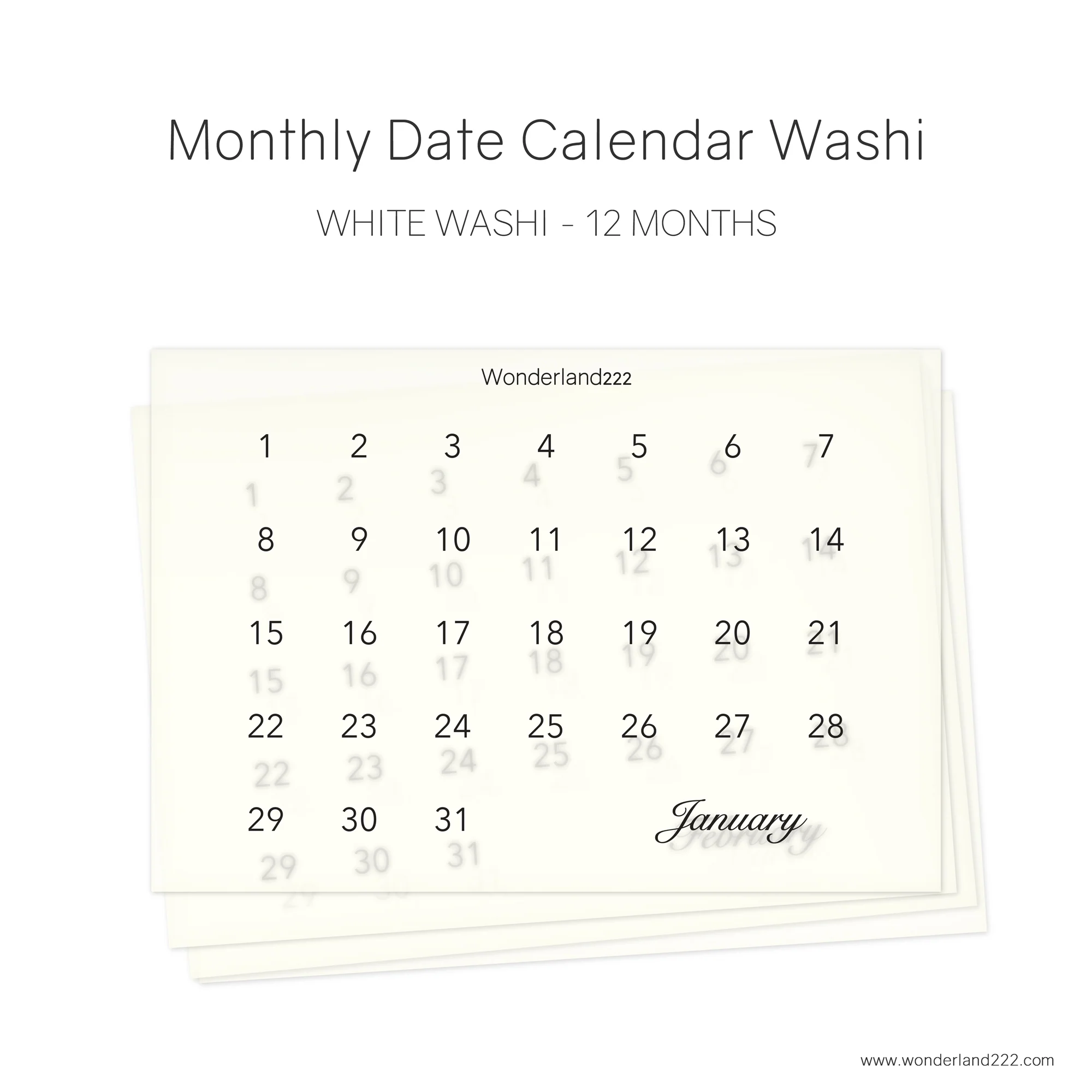 Monthly Calendar Date Washi - Image 2